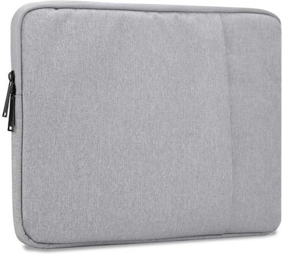 Cadorabo Laptop / Tablet Bescherming Tas 15.6 inch in GRIJS - Notebook computertas gemaakt van stof met fluwelen voering en compartiment met anti-kras rits