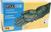 Hygostar zwarte TPE wegwerp handschoen - maat S - 200 stuks - latexvrij