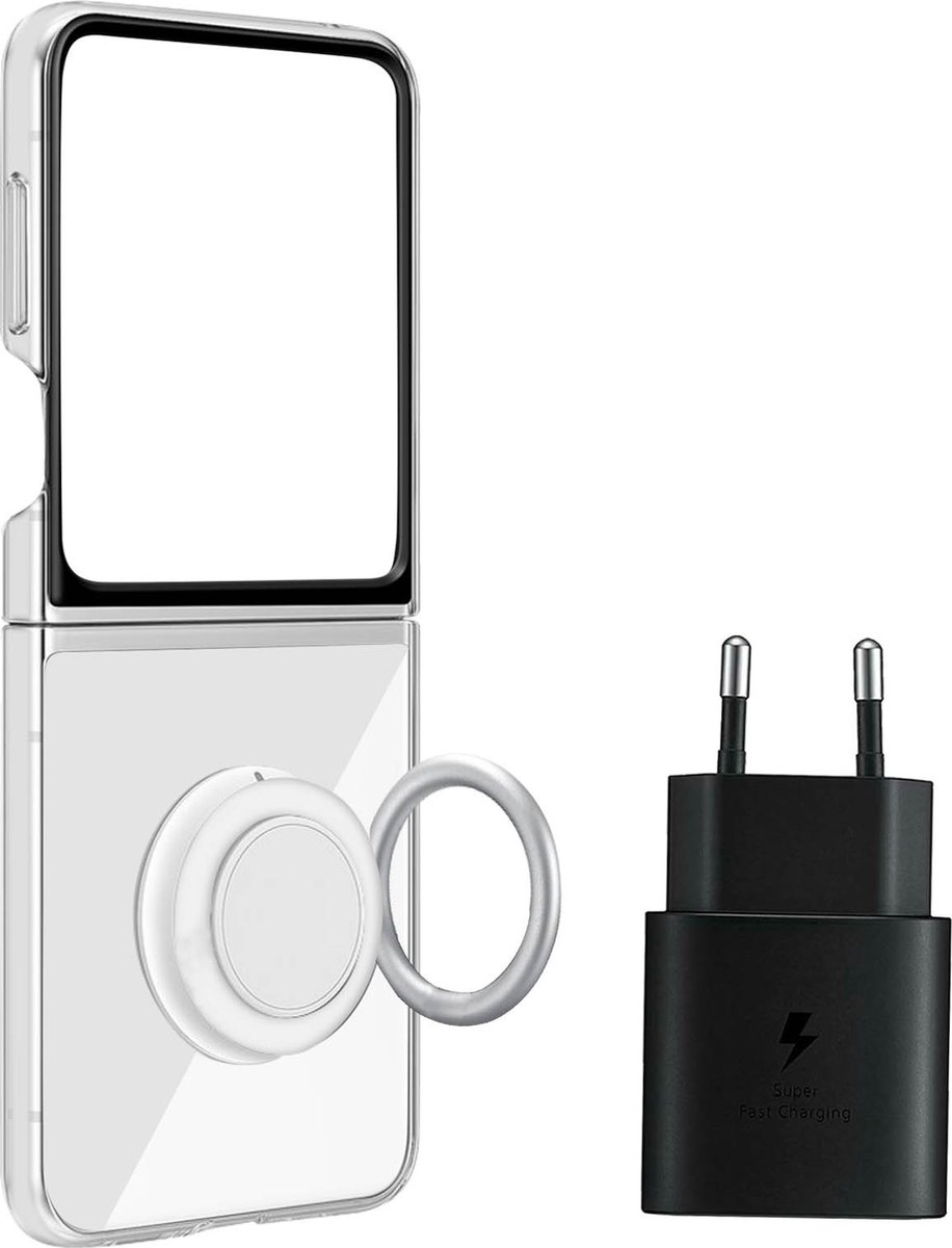 Origineel Samsung Z Flip 5 Starter Pack (Clear Gadget Case en Adapter)