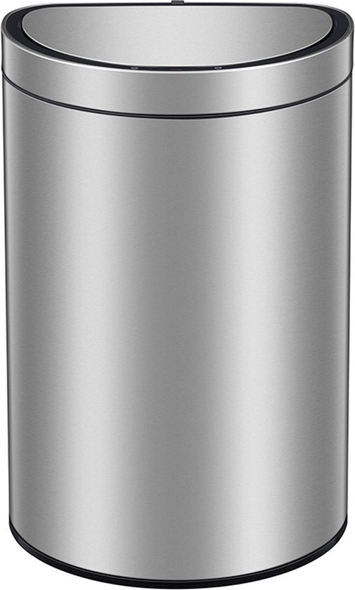 EKO - Mirage Semi-round Sensor Bin 47 liter - Stainless steel - mat RVS - Prullenbak