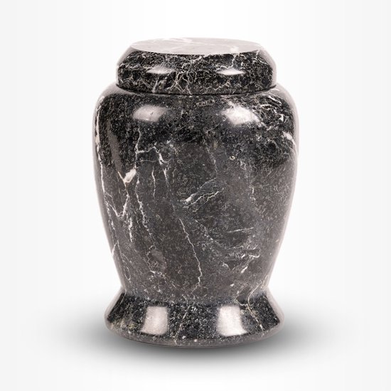 Crematie urn - Natuursteen urn - Marmeren urn voor as. Grote natuurstenen urn - Zwarte urn