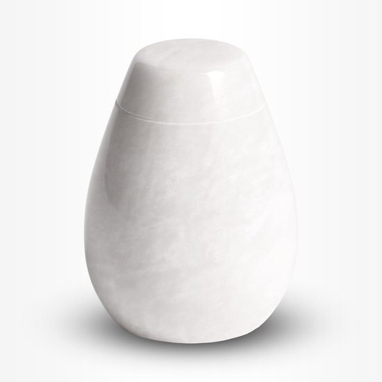 Crematie urn | Mini urn natuursteen wit | Keepsake urn | 0.08 liter