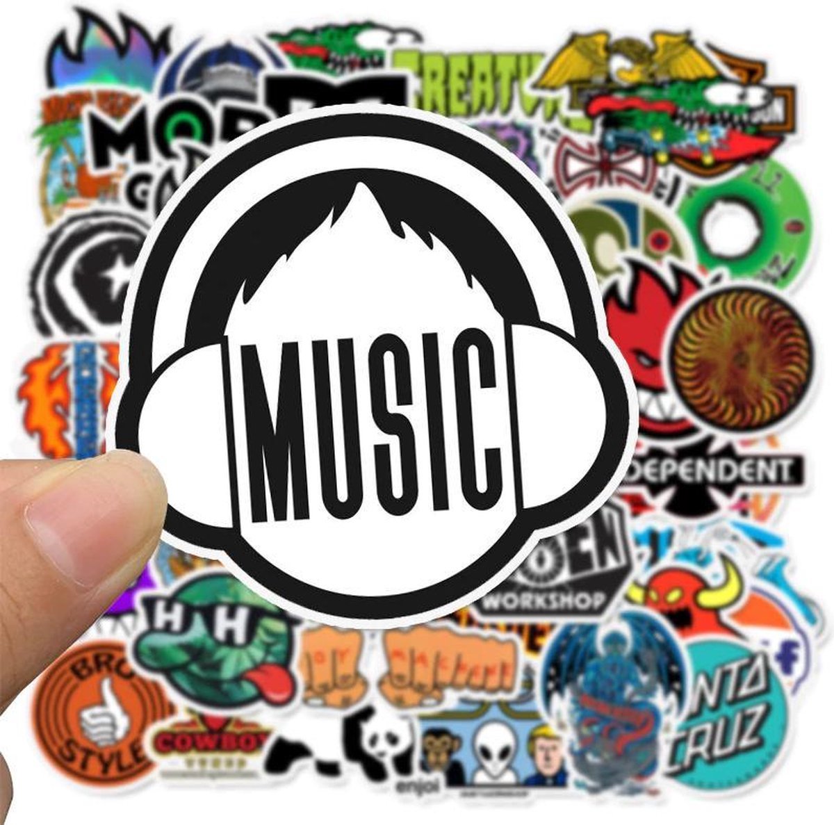 Jumada's - 50 Skateboard Logo Stickers - Voor Volwassenen & Kinderen - Perfect voor Laptops & Skateboards!