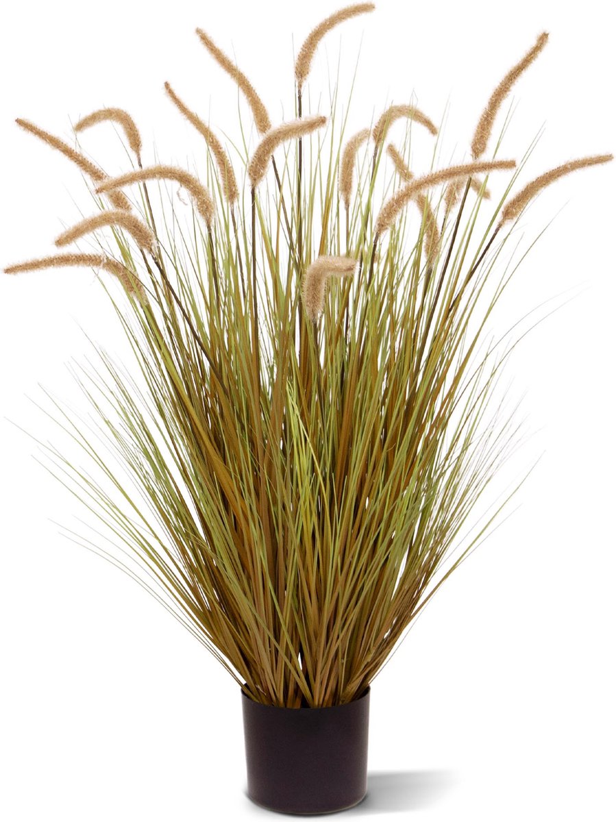 maxifleur Kunstplanten Pennisetum Kunst Grasplant 95cm bruin