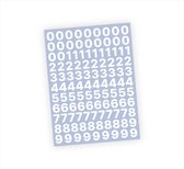 Cijfer stickers / Plaknummers - Stickervel Set - Wit - 2cm hoog - Geschikt voor binnen en buiten - Standaard lettertype - Mat