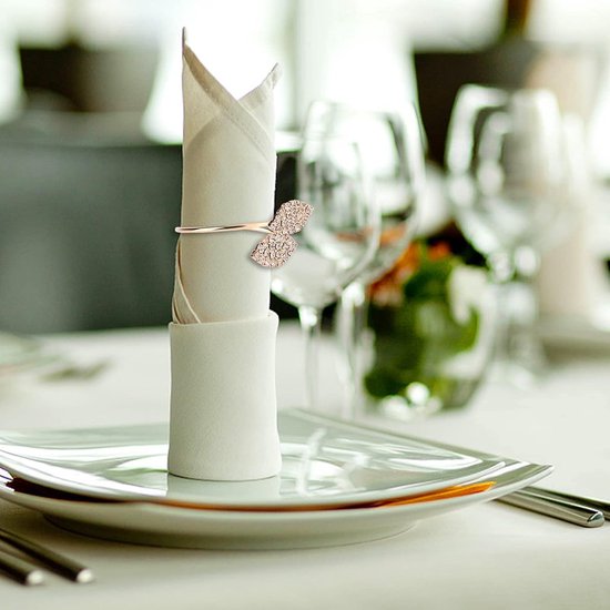Rose gouden servetringen set van 12, kristallen servetringen servethouder voor bruiloft, diner, tafeldecoratie - ’merkloos’