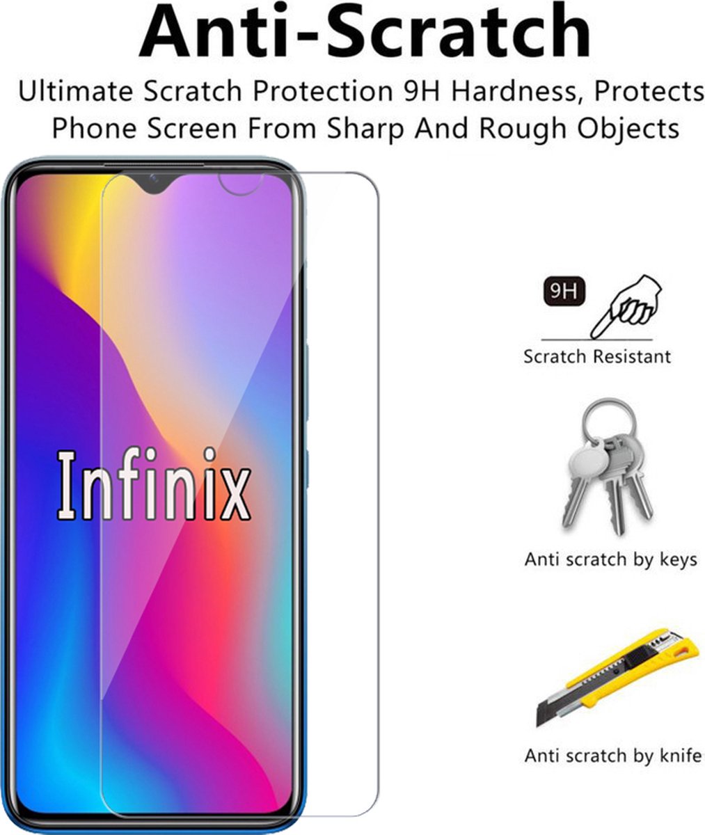 Beschermlaagje - Infinix Hot 10S - Gehard Glas - 9H - Screenprotector