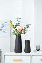 Klassieke bloem keramische vaas, minimalisme stijl voor moderne tafel plank home decor, zwart, groot