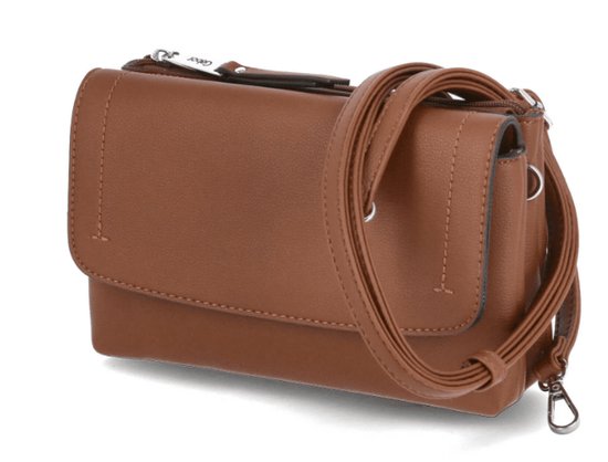Sac à Bandoulière Gabor Elissa - Modèle Flap Bag Top Zip, Cognac, Neuf Avec étiquettes