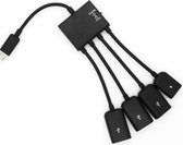 Universele USB Hub / splitter OTG (4 Poorten) voor Datatransmissie en Opladen - AA Commerce
