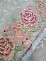Pure organza silk saree - Embroidery viscos thread work - Raw silk white color unstitched blouse