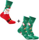 Kerst sokken, christmas, Ho ho ho, kerstman, 2 PAAR, kado, kerst, Merry christmas, maat 38-45