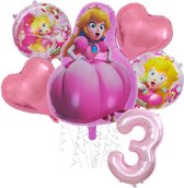 Super Mario Prinses Peach set - 73x52cm - Folie Ballon - princess peach - Themafeest - 3 jaar - Verjaardag - Ballonnen - Versiering - Helium ballon