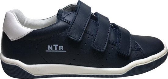 Naturino - Cliff - mt 34 - 3 velcro's lederen sneakers - navy/wit