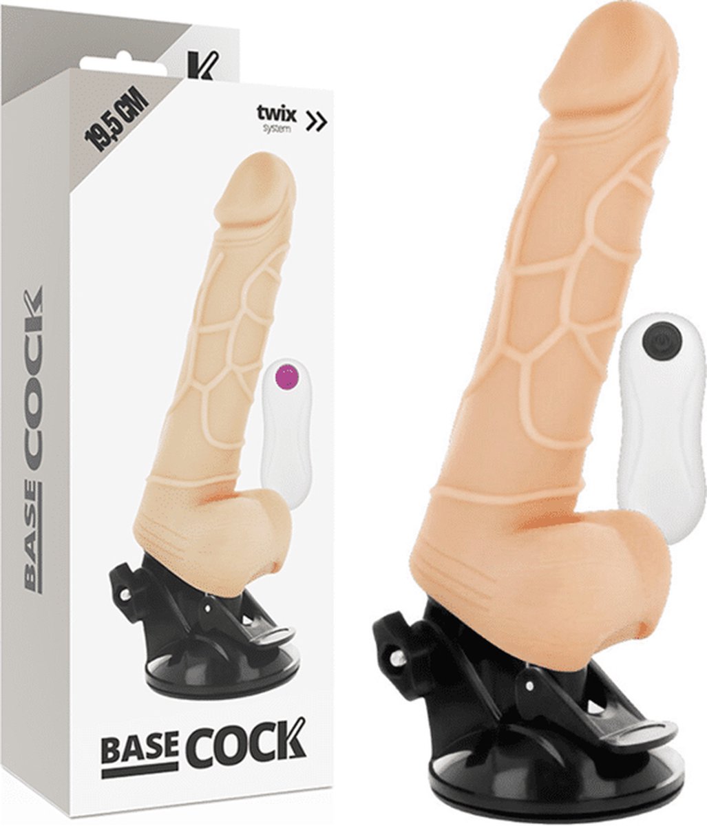 Goedkoopste BASECOCK | Basecock Realistic Vibrator Remote Control Natural 19.5cm | Best Dido | Vibrator Dildo | Sex Toy for Woman | Best Woman Vibrator