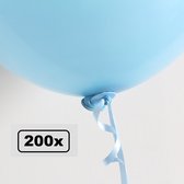 200x Automatische snelsluiters met lint Licht Blauw - Festival thema feest ballonnen ballon knoopje ballon sluiter