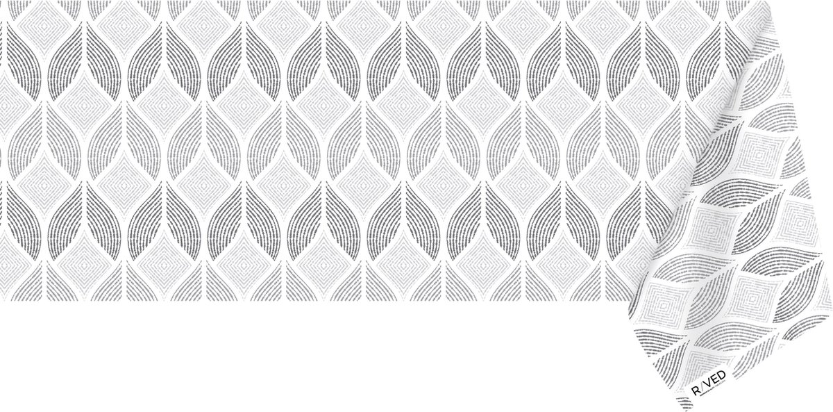 Raved Tafelzeil Katoen - 140 cm x 180 cm - Vierkantjes Grijs – Waterafstotend & Uitwasbaar