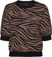 Vero Moda Trui Vmroe 2/4 O-neck Pullover Ga 10293722 Black/brown Dames Maat - L