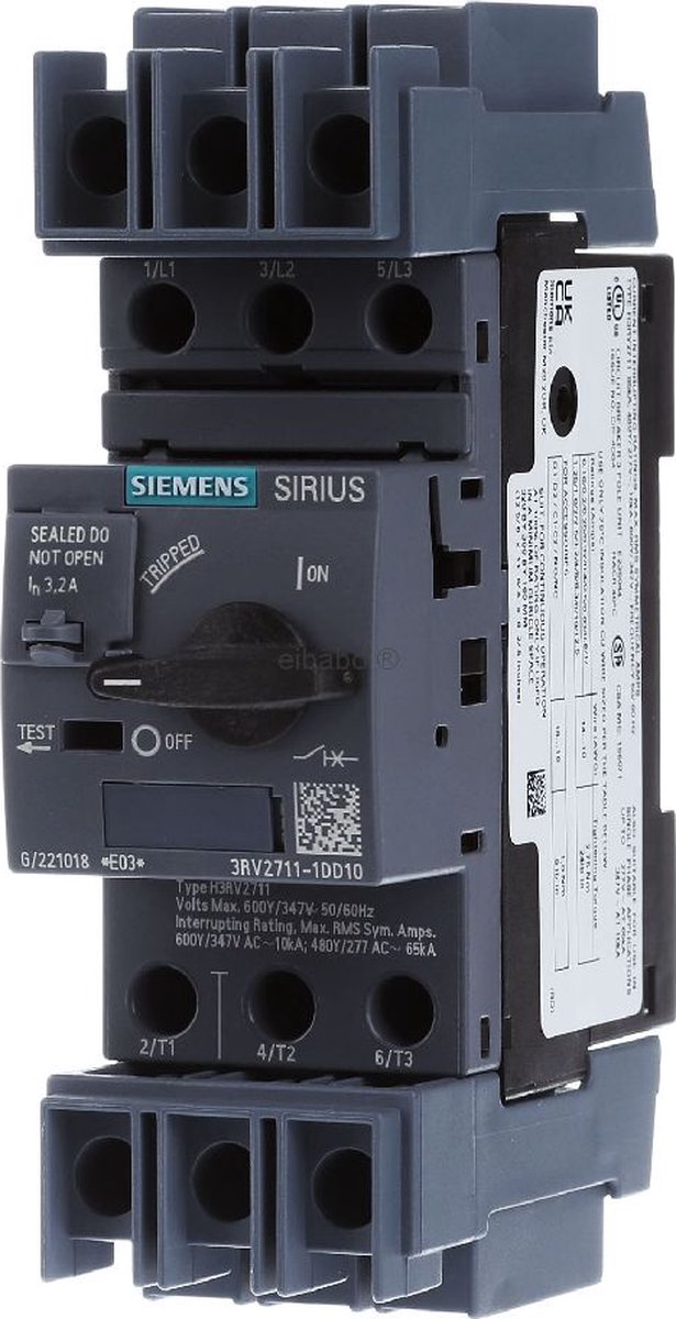 Siemens Industry RNV_NA - CIRCUIT-BREAKER UL489 3.2A