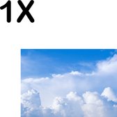 BWK Textiele Placemat - Blauwe Lucht met Witte Wolken - Set van 1 Placemats - 35x25 cm - Polyester Stof - Afneembaar