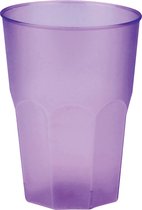 Santex drinkglazen frosted - lila paars - 6x - 420 ml - onbreekbaar kunststof - Cocktailglazen