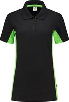 Tricorp Poloshirt Bi-color dames - 202003 - zwart / lime - maat XL