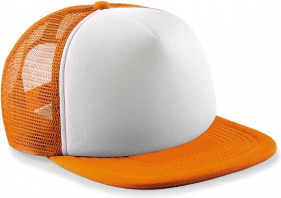 Oranje met witte vintage kinder baseball cap