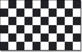 Lot de 2 drapeaux finition damier 90 x 150 cm - Matériel de fête à thème course - Drapeaux de course