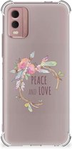 GSM Hoesje Nokia C32 Leuk TPU Back Case met transparante rand Boho Text