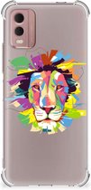 GSM Hoesje Nokia C32 Leuk TPU Back Cover met transparante rand Lion Color