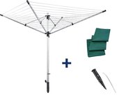 Leifheit 85282 Séchoir de jardin parasol LinoLift 600 QuickStart, 60 m, housse de protection, réglable en hauteur