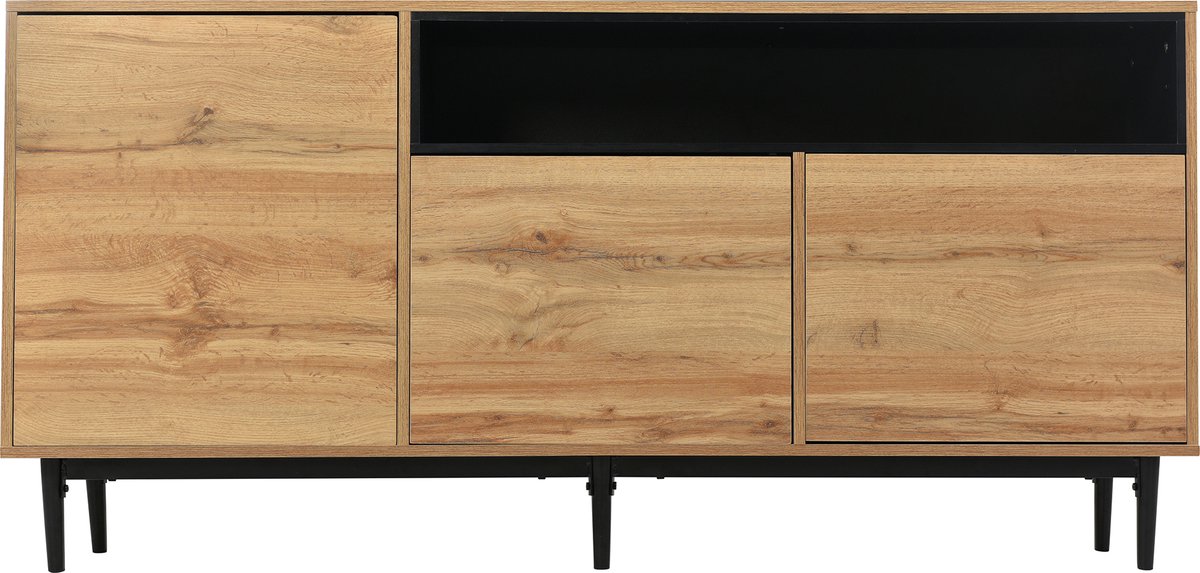 Merax Modern Houten Dressoir - Kast met Softclose Deuren - Sideboard Kasten met Planken - Bruin