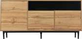 Merax Moderner sideboard aus Holz mit drei Türen und Regalen, 160 x 35 x 76 cm, Einfache Montage, platzsparendes Design, robust und zuverlässig