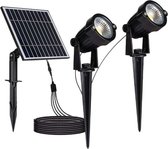 V-tac VT-11031 2x1.2W Solar LED spikes - Inclusief paneel - 3000K - IP65 - Zwart