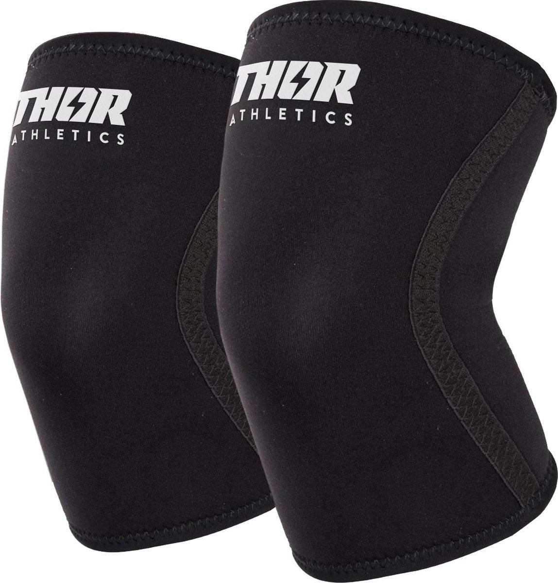 Thor Athletics Knee Sleeves - Kniebrace - Knee Sleeves Powerlifting - 7mm - Zwart - Maat (M)