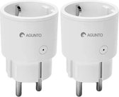Agunto AGU-SP1 Slimme Stekker 2 Stuks - Smart Plug - Tijdschakelaar - Energiemeter - Google Assistant