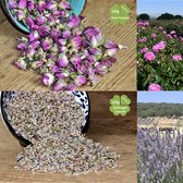 Gedroogde Lavendelbloemen en Rozen knopjes 2x200g | Heerlijk geurend | Vitex Natura
