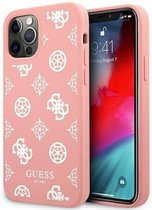 Guess Peony Silicone Back Case - Geschikt voor Apple iPhone 12 Pro Max (6.7") - Roze