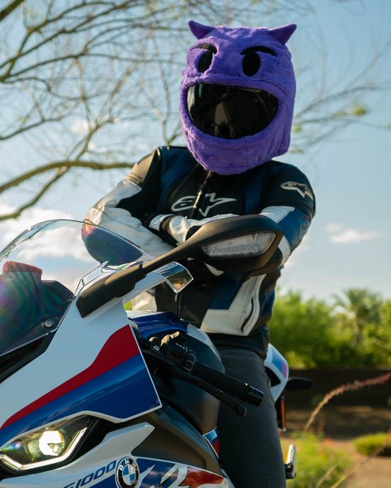 BikerFun Purple Devil - Couvre casque - Moto - Scooter - Universel -  Accessoires de