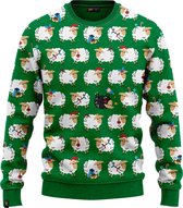 JAP Christmas Kersttrui (maat XL) - 100% Gerecycled - Kriebelt niet - Kerstcadeau volwassenen - Foute Kersttrui dames en heren - 't Zwarte schaap (Princes Diana) - Groen