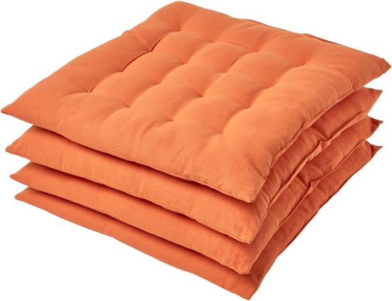 Lot de 4 coussins de siège pour chaises de salle à manger, 40 x 40 cm