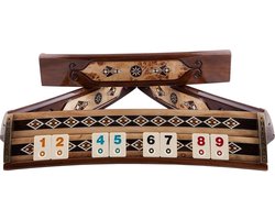 Handgemaakte Ovale Rummy Speelset - Okey - Luxe uitgave - Inclusief Tas - Rummi - Bordspel - Okey Takimi