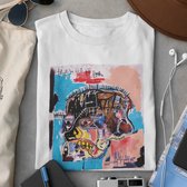 Untitled T-shirt Jean Michel Basquiat Inspired Logo Zwart T-shirt - Slim fit T-shirt met ronde hals en korte mouwen, Size: S