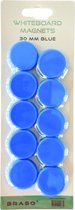 BRASQ Magneten Voor Whiteboard, Magneetbord, Memobord of Magnetisch Tekenbord - Blauw 30mm - 10 stuks