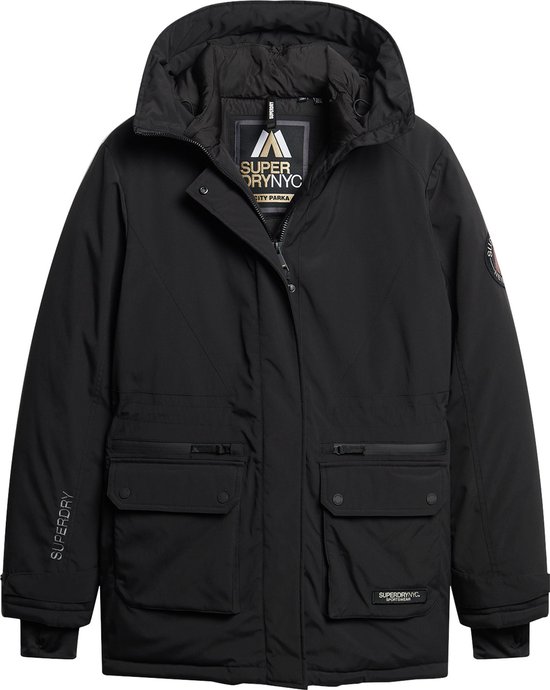 Superdry City Padded Parka Jacket Dames Jas - Black - Maat Xs