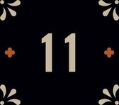 Huisnummerbord nummer 11 | Huisnummer 11 |Zwart huisnummerbordje Plexiglas | Luxe huisnummerbord