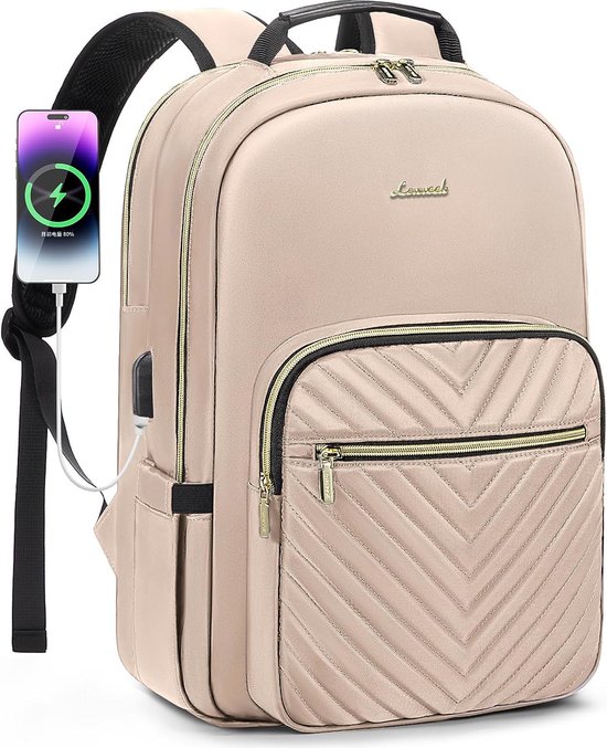 Laptop Backpack Women 15.6 Inch, Backpack Women, Rucksack Bag for School College Work Travel University, Water Resistant Commuter Bag with USB Charging Port, Women Backpacks