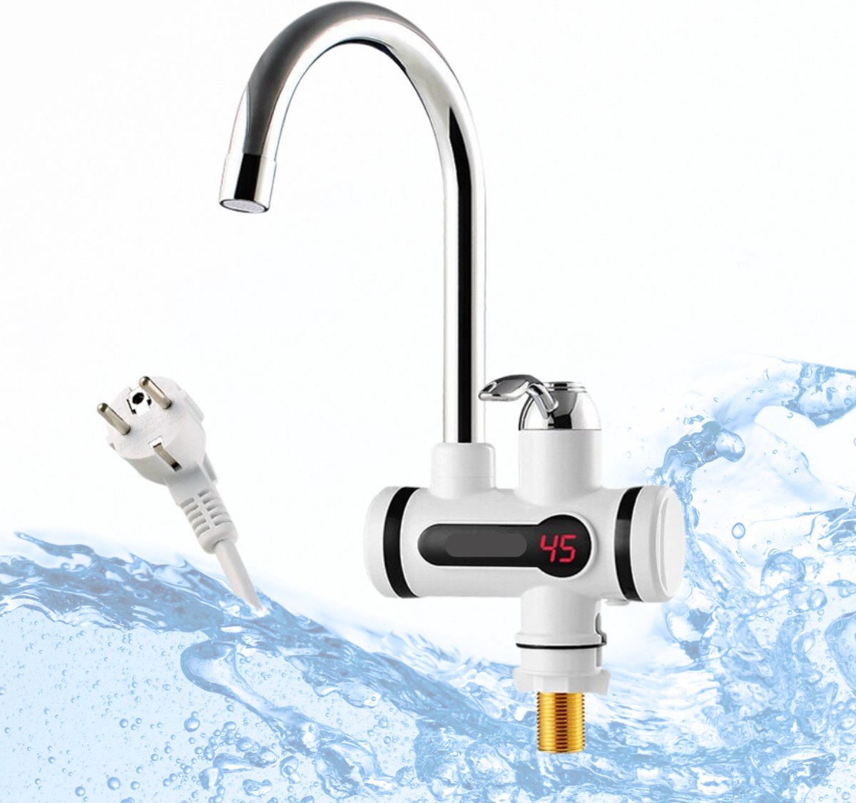 Chauffe-Eau instantané 220V 3000W électrique instantané Robinet d'eau  Chaude électrique Chauffe Rapide Robinet-EU