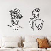 2 stukken minimalistisch metaal muurkunst abstract vrouw huisdecoratie kamerdecoratie slaapkamer decoratie modern wanddecoratie metaal enkele lijn daaromheen lichaam decoratie voor keuken woonkamer (klassieke stijl)