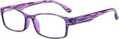 XYZ Eyewear Leesbril Paars +1.00 - Dames - Heren - Leesbrillen - Trendy - Lees bril - Leesbril met sterkte - Voordeel - Dierenprint - Met sterkte +1.00